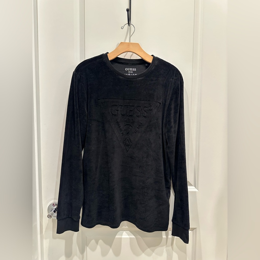 Guess Velvet Long Sleeve Tee Shirt